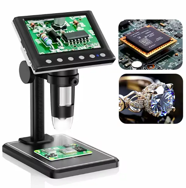 1600X USB Microscope 1080p with 8 LEDs Compatible with Windows/Mac OS (DM7)H4.3''