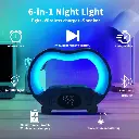 New 6 In 1 Smart Remote Control Bluetooth Ambience Intelligent LED Table Lamp Multi-function Wireless Charger Night Light Bluetooth Speaker