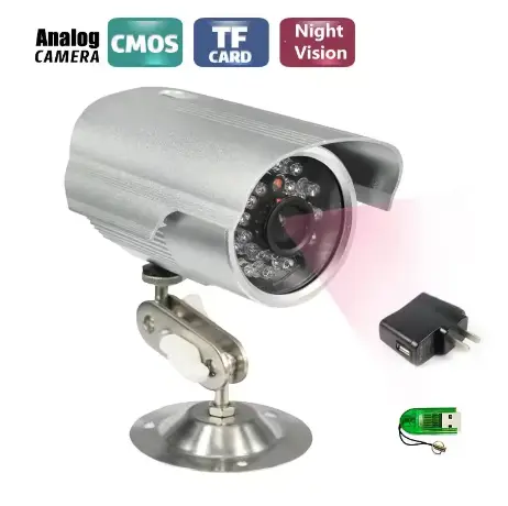 CCTV Bullet Outdoor Waterproof DVR USB Camera 600TVL IR NightVision Security Micro SD/TF Card Recorder Camera Camera Bracket, security products, security