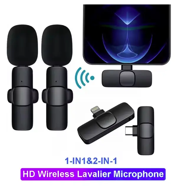 Wireless Lavalier Microphone Portable Audio Video Recording 