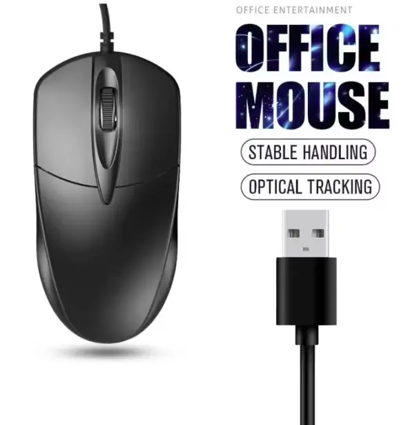 USB Optical Wired Mouse Laptop Home Office Mouse Anti Slip Roller 3D 1200DPI