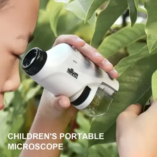 Pocket Microscope For Kids, Portable, Kids Microscope With LED Light 60X-120X