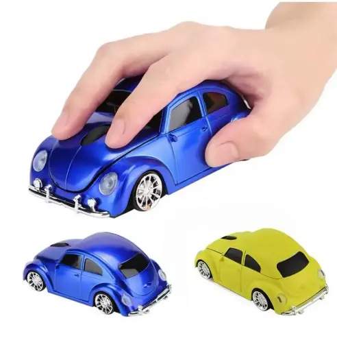 Beetle Car Shape Mouse Small Computer Mouse Ergonomic 2.4GHz Wireless Gaming Mouse With Receiver For PC Laptop